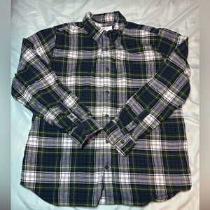 GAP Men's Casual Plaid Shirt - Navy and Green